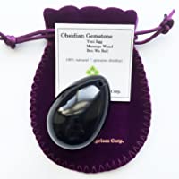 Large Size Yoni Egg- Pre-drilled- Made of Obsidian Gemstone- Entry Level Affordable- Manually Polished- with Certficate…